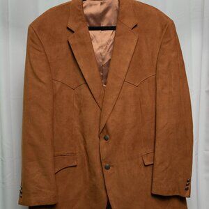 Tan Faux Suede Men's Blazer 48R